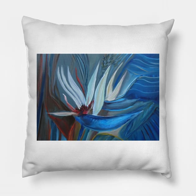 White Bird of Paradise Pillow by jennyleeandjim