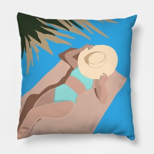 Woman at the beach 5 Pillow