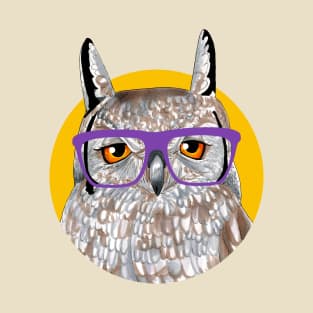 Smart Owl Glasses Portrait T-Shirt