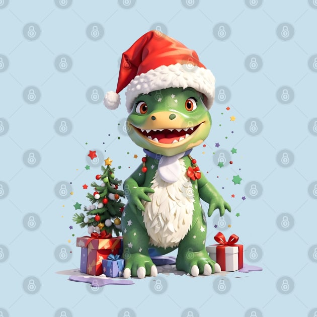 Christmas Trex Dinosaur by Jurassic Merch