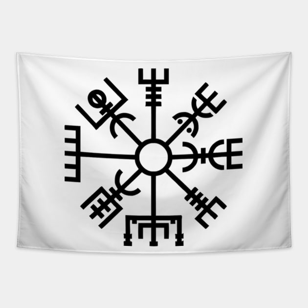 Vegvisir Norse Viking Compass Pagan Wayfinder Tapestry by Blue Pagan