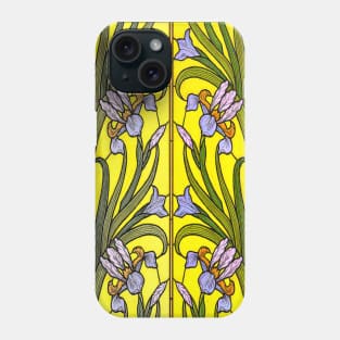 relief design with stylized flowers vintage colorful print lilac Phone Case