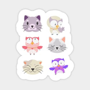 A Cat and an Owl | Cat & Owl | Animals | Gift for PetLovers Magnet