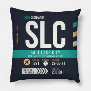 Salt Lake City (SLC) Airport Code Baggage Tag B Pillow