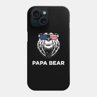 4th of July Papa Bear Fathers Day American Flag Phone Case