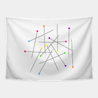 colorful scattered sewing pins Tapestry