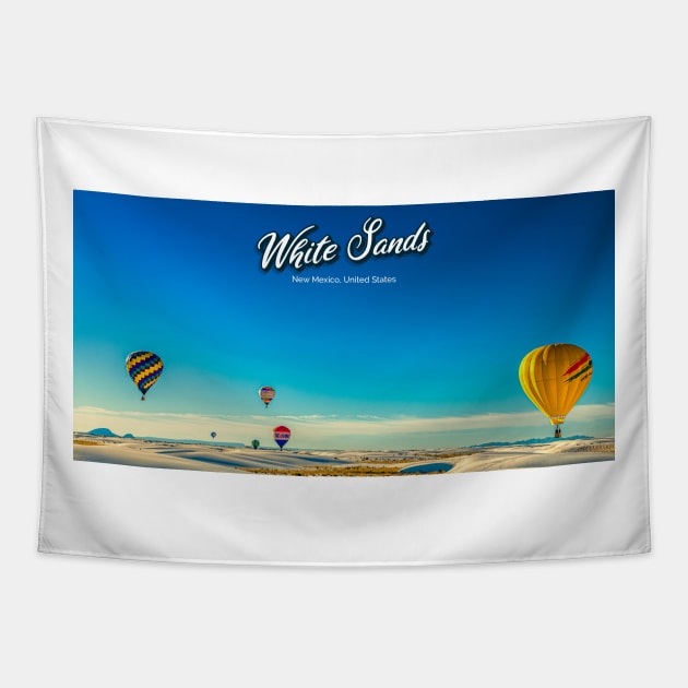 White Sands Hot Air Balloon Invitational Tapestry by Gestalt Imagery