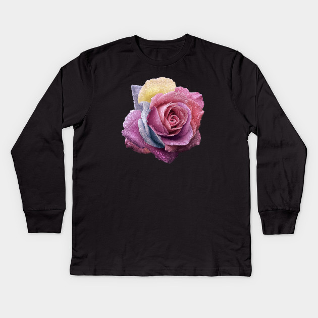 Purple Rose Abstract Art Flower Colorful Brush Painting Digital