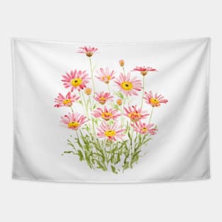 pink Marigold Margarita Rosa watercolor Tapestry