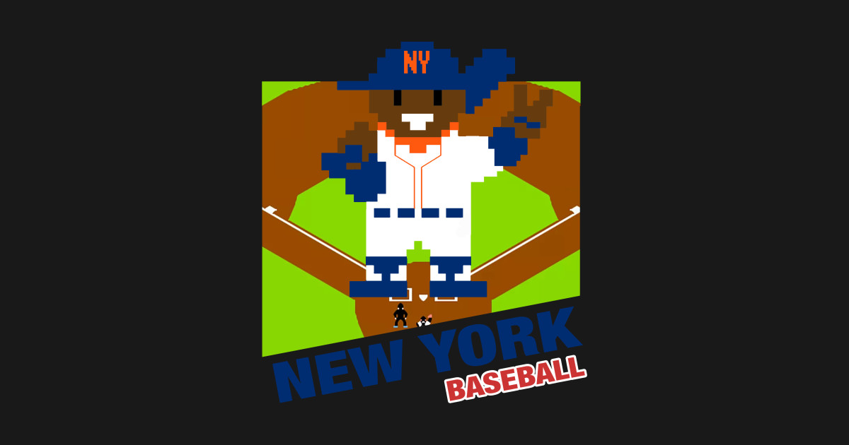 New York Baseball 8 bit pixel art cartridge design - New York Mets - T