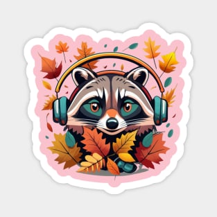 Autumn Serenade with Raccoon Magnet