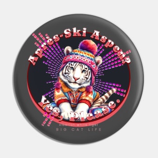 Apres-Ski Aspen Groovy Beanie White Tiger 65T Pin