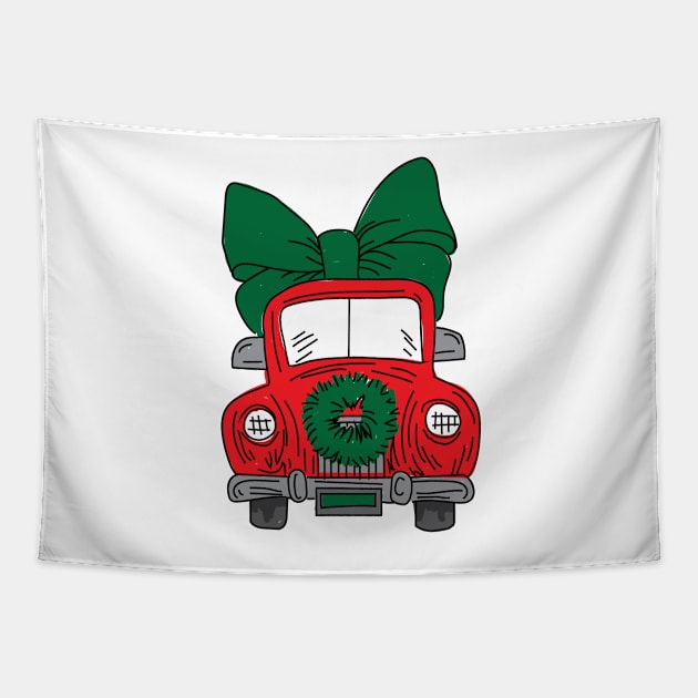 Old Fashion Vehicle - Christmas Tapestry by AmazingArtMandi