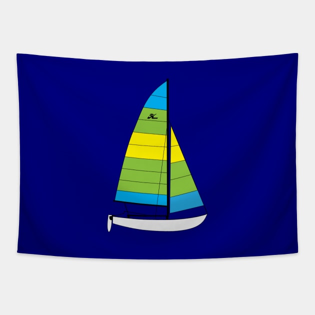 Hobie 16 Catamaran Sailboat Tapestry by CHBB