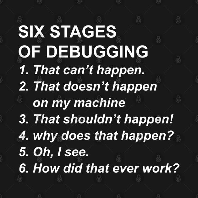 Debugging Designs for Programming Coder Humor Fans by Vauliflower