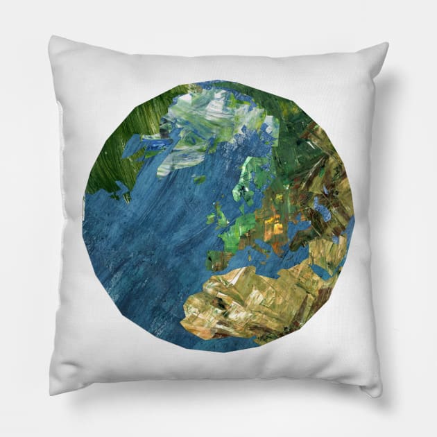 Planet Earth Pillow by Babban Gaelg