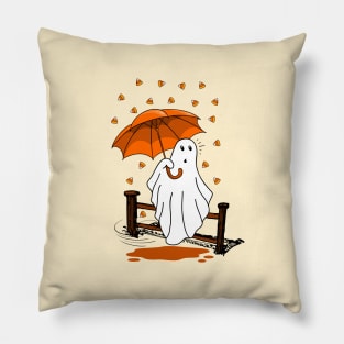 Ghost with umbrella Pillow