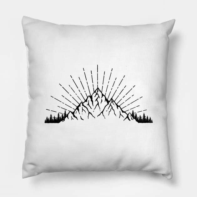 Sunshine Mountain Pillow by SommersethArt