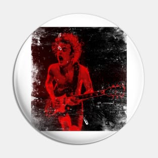 red vintage Angus Young Pin