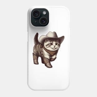 Cute Cowboy Cat with Hat and Boots Phone Case