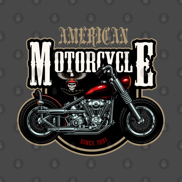 American Motorcycles Bikers Road by JeffDesign
