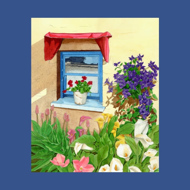 blue provencal window by Patrizia Donaera Illustration