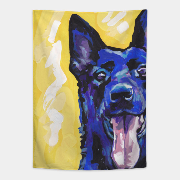Black German Shepherd Dog Bright Colorful Pop Dog Art German Shepherd Tapestry Teepublic