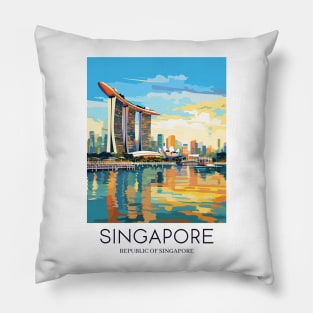 A Pop Art Travel Print of Singapore Pillow