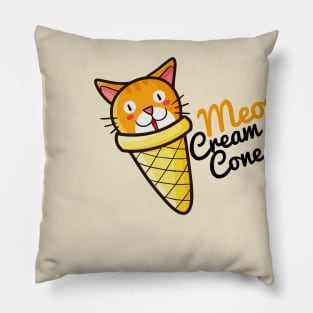 Meow Cream Cone Pillow