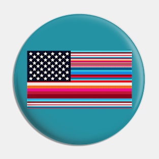 Serape American Flag // Mexican American Heritage Pin