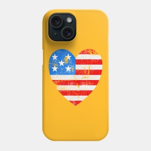 Heart-Shaped American Flag Phone Case