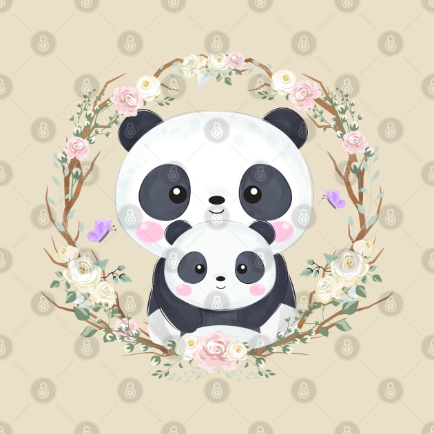 Panda Motherhood Cartoon by Mako Design 