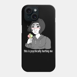 lactose intolerant doomer girl regrets eating ice cream. milk Phone Case