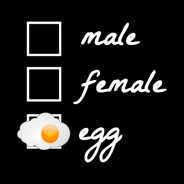 Male, female, egg! The egg became famous in 2019. Politically correct, gender-neutral design. Gift idea for nerds, geeks and reddit readers. by Qwerdenker Music Merch