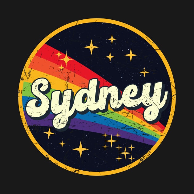 Sydney // Rainbow In Space Vintage Grunge-Style by LMW Art