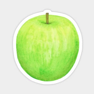 Green Apple ~ Watercolor painting & pattern Magnet