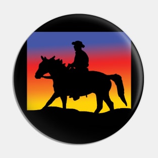 cowboy sunset Pin