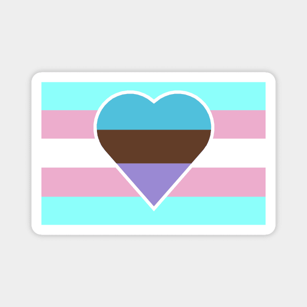 Transgender Pride Flag with Androsexual/Androphilic Heart Magnet by DisneyFanatic23