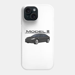 The Model 3 Car electric vehicle black Phone Case