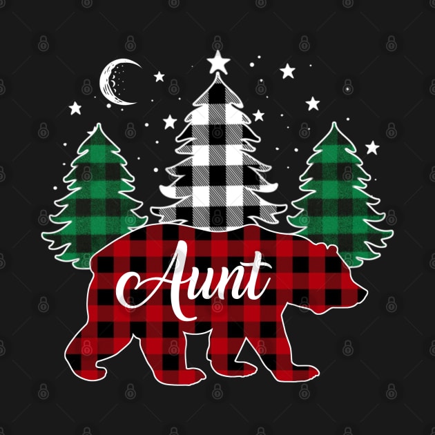 Aunt Bear Buffalo Red Plaid Matching Family Christmas by Marang