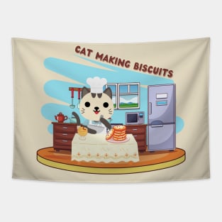 Cat Making Biscuits Tapestry