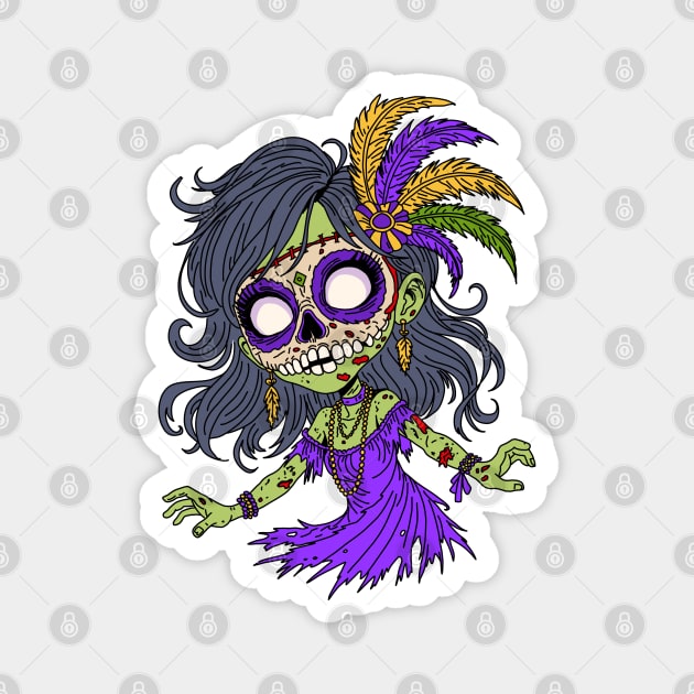 Mardi Gras Zombie Magnet by H. R. Sinclair