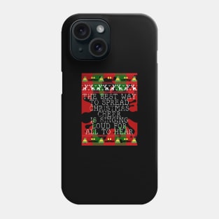 Christmas Cheer Elf Quote Knit Phone Case