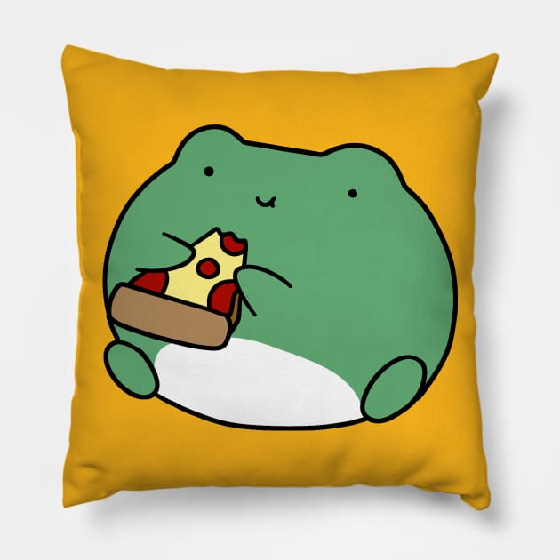 Frog Eating Pizza Pillow by saradaboru