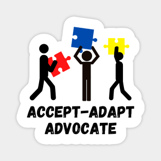 Accept Adapt Advocate-Autism Awareness Magnet