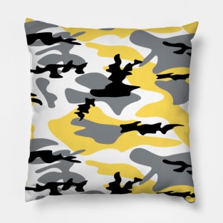 Black and Yellow Camo pattern Camouflage Pillow