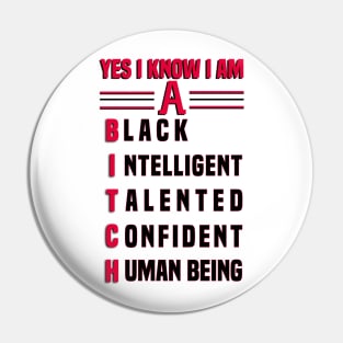 Black Intelligent Talented Confident Human-Being Pin