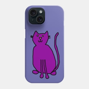 Purple Cat Minimal Line Drawing Phone Case