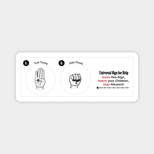 Universal Sign for Help Hand Sign Magnet