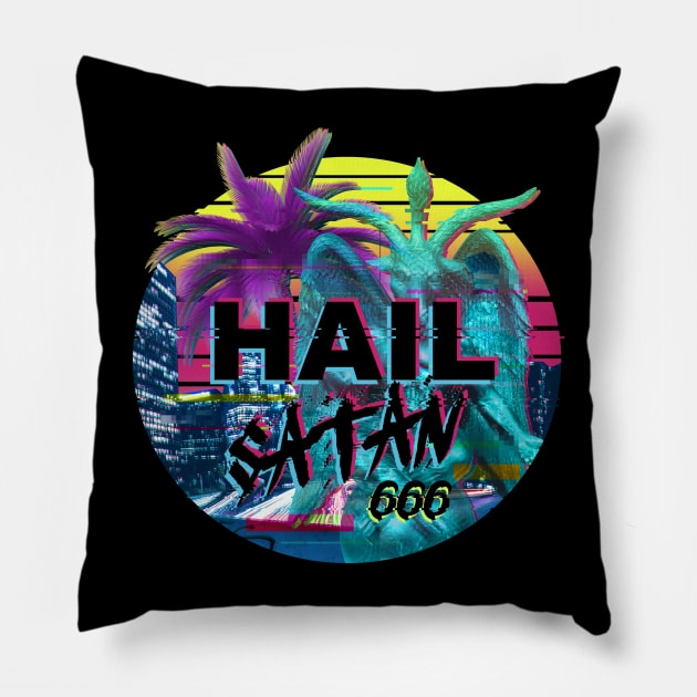 hail satan vaporwave aesthetic #2 Pillow by FandomizedRose